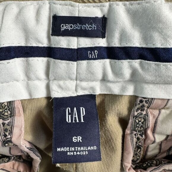 Vintage GAP Y2K Size 6 Tan Boot Cut Flare Low Rise Stretch Corduroy Pants 30x30 - Picture 12 of 15